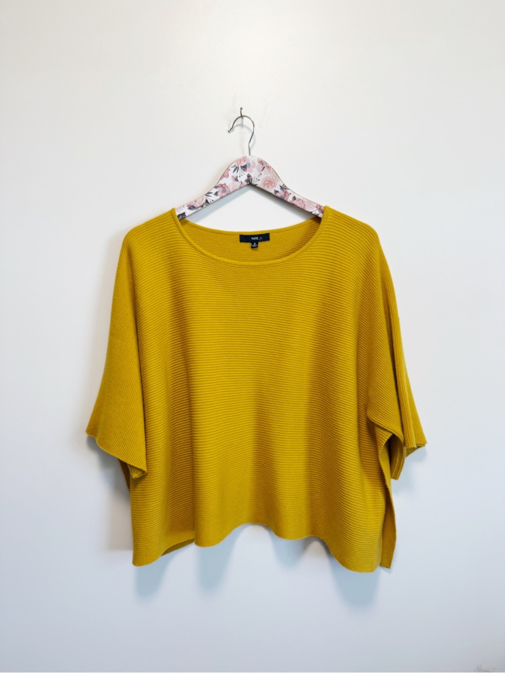 FATE Mustard Yellow Sweater Poncho Oversized S Small